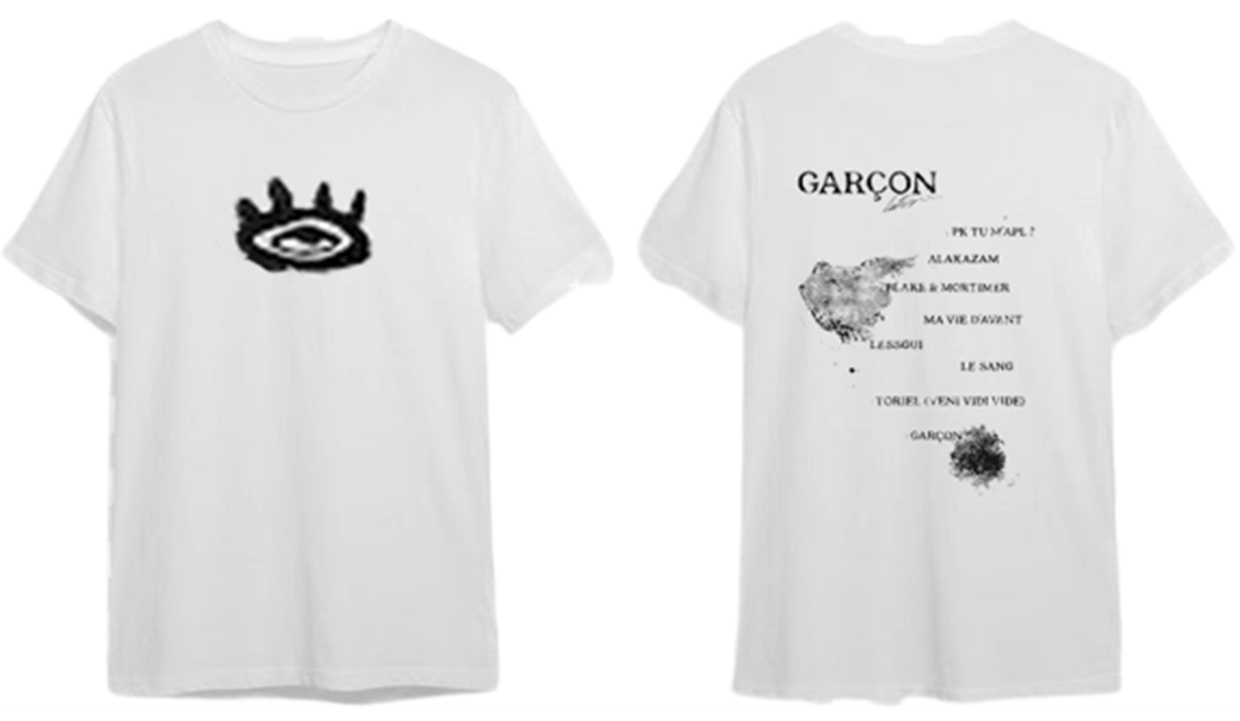 image d'un t-shirt reprenant les visuels de l'album garcon de luther
